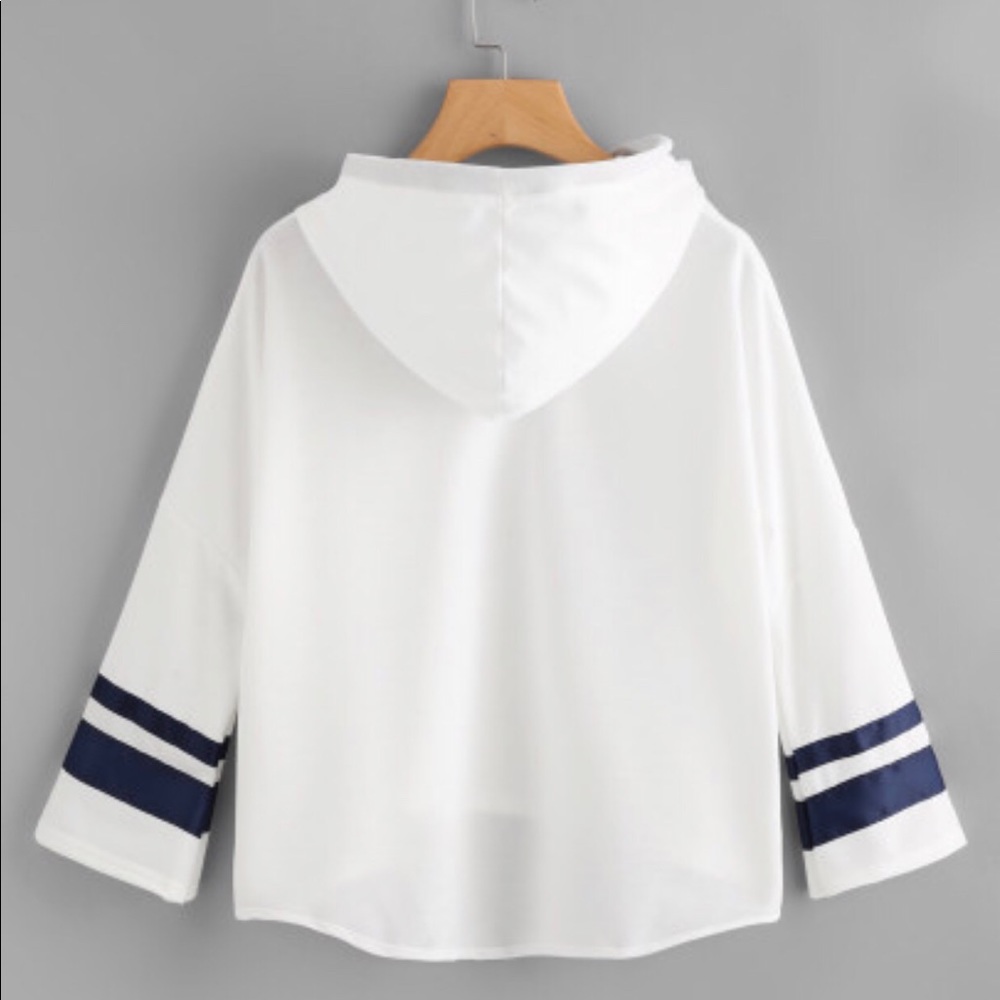 Varsity Striped Dip Hem Hoodie - Picture 4 of 4